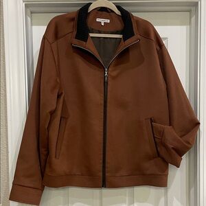 Peter Millar Brown Bomber Jacket with Black Collar Size XL